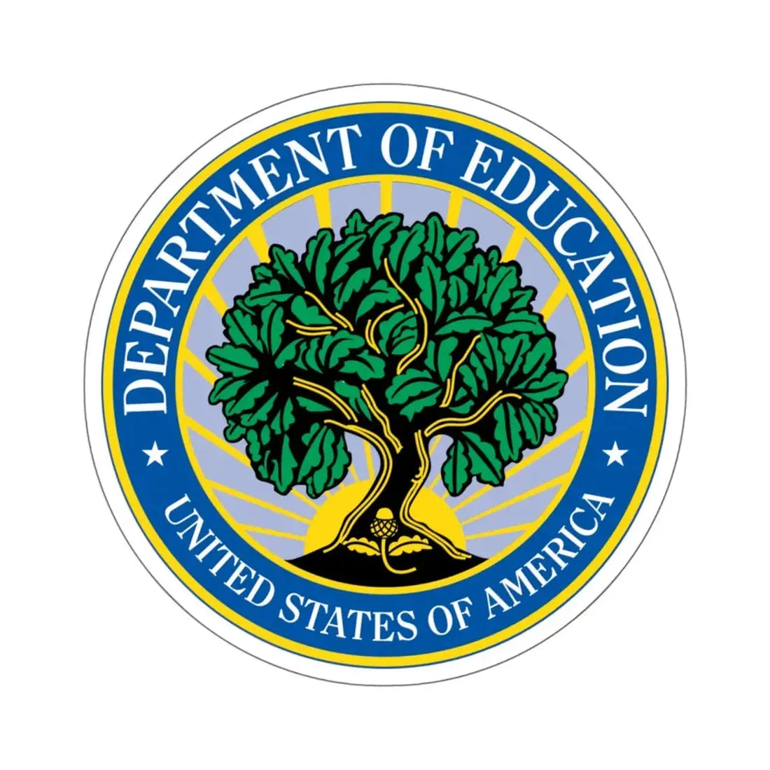 Seal of the United States Department of Education - STICKER Vinyl Kiss-Cut Decal 6 Inch White - The Sticker Space