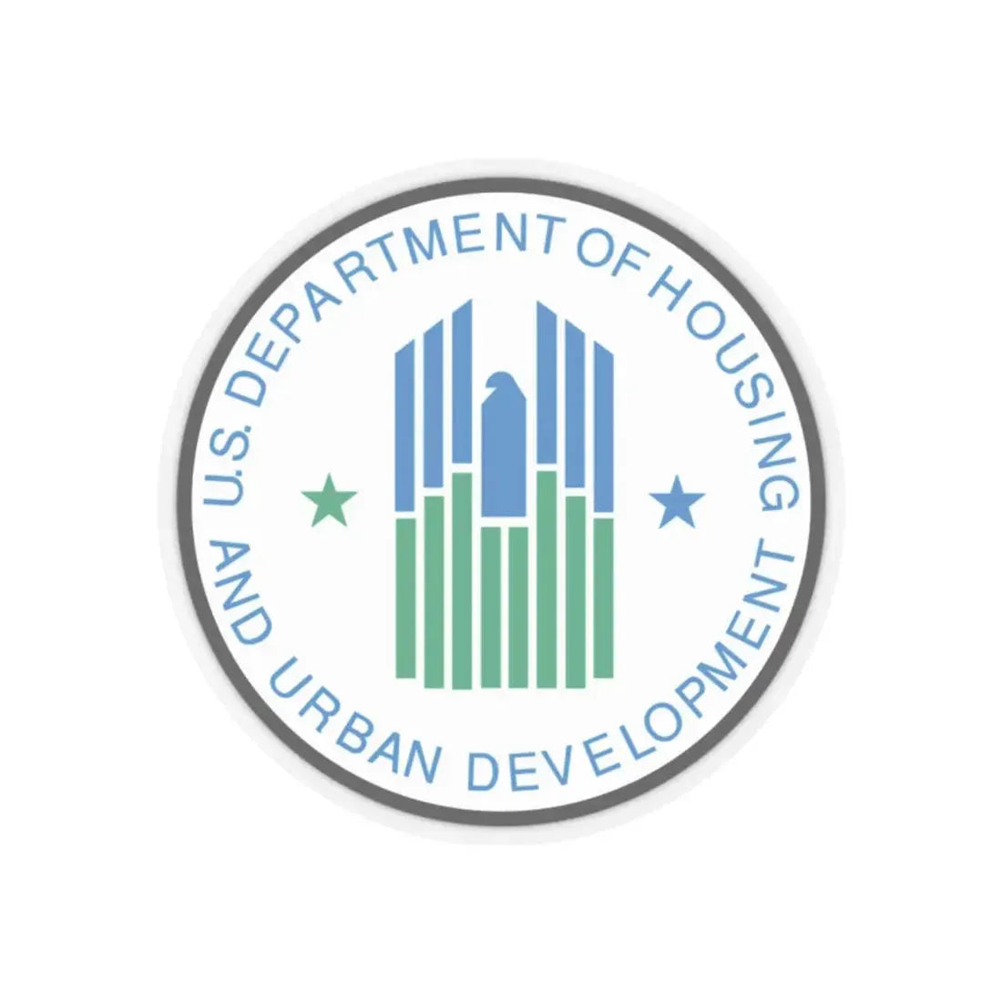 Seal of the United States Department of Housing and Urban Development - STICKER Vinyl Kiss-Cut Decal 2 Inch Transparent - The Sticker Space