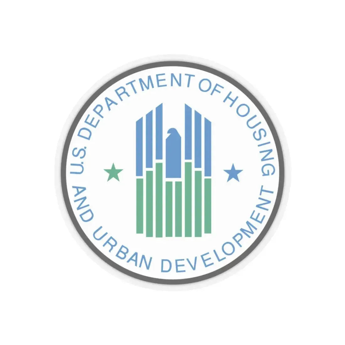 Seal of the United States Department of Housing and Urban Development - STICKER Vinyl Kiss-Cut Decal 3 Inch Transparent - The Sticker Space