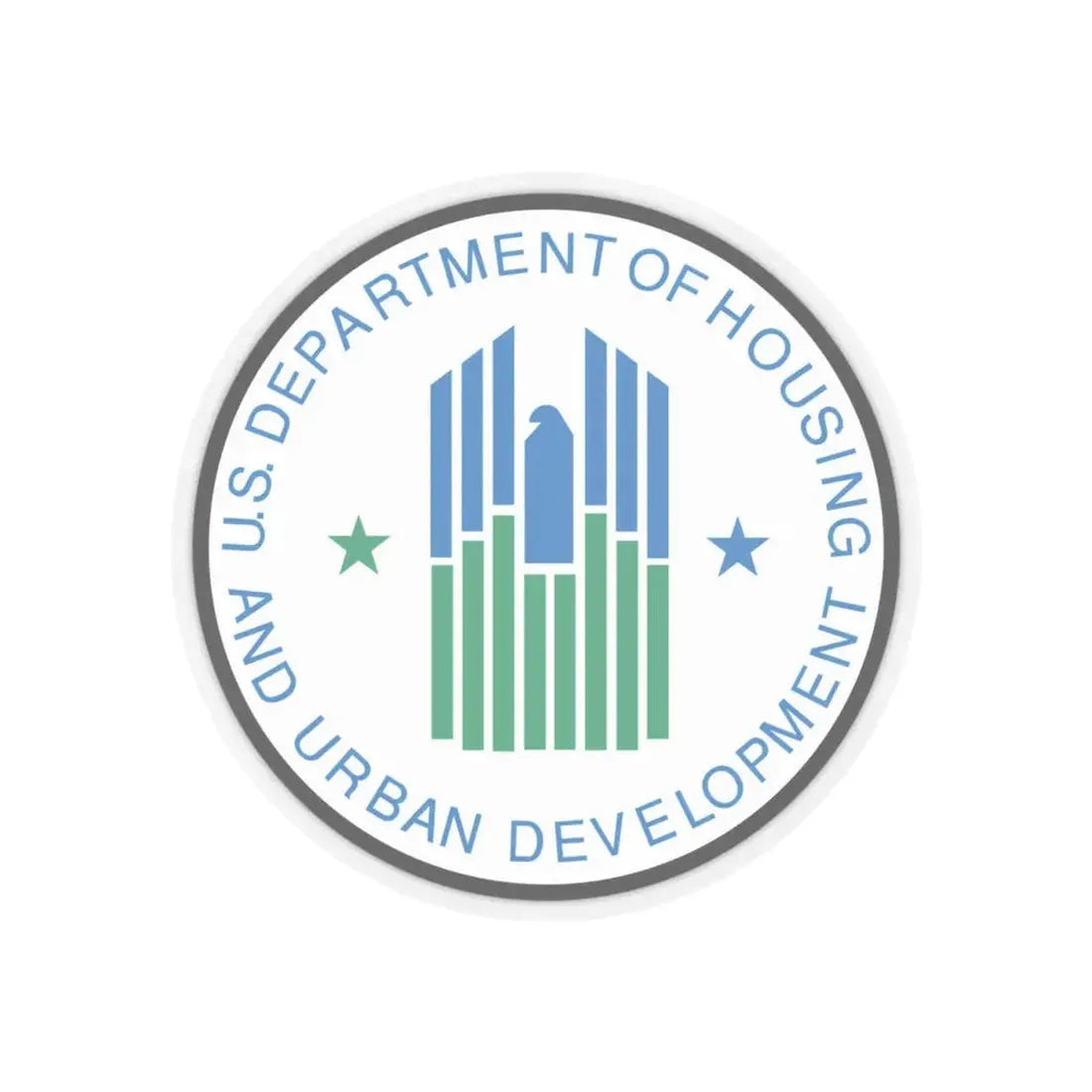 Seal of the United States Department of Housing and Urban Development - STICKER Vinyl Kiss-Cut Decal 4 Inch Transparent - The Sticker Space