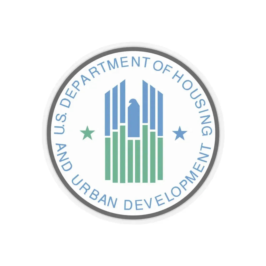 Seal of the United States Department of Housing and Urban Development - STICKER Vinyl Kiss-Cut Decal 6 Inch Transparent - The Sticker Space