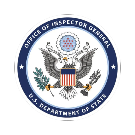 Seal of the United States Department of State Office of Inspector General (United States) STICKER Vinyl Kiss-Cut Decal 2 Inch White - The Sticker Space