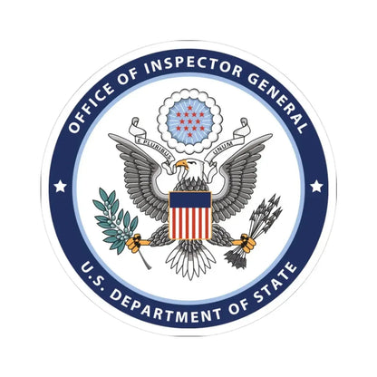 Seal of the United States Department of State Office of Inspector General (United States) STICKER Vinyl Kiss-Cut Decal 3 Inch White - The Sticker Space