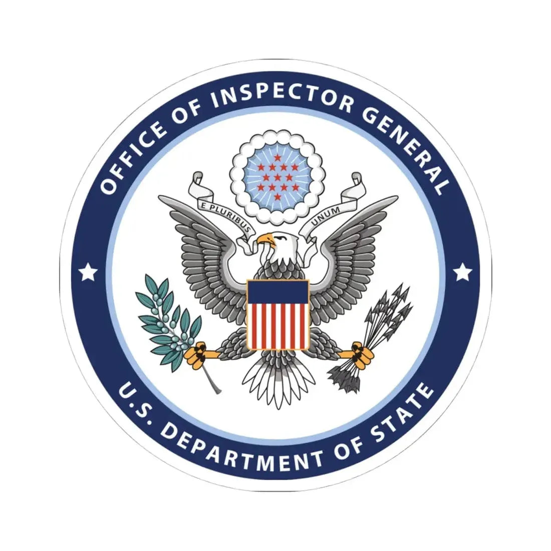 Seal of the United States Department of State Office of Inspector General (United States) STICKER Vinyl Kiss-Cut Decal 4 Inch White - The Sticker Space