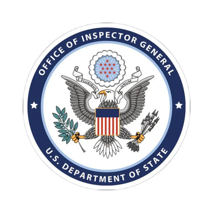 Seal of the United States Department of State Office of Inspector General (United States) STICKER Vinyl Kiss-Cut Decal 4 Inch White - The Sticker Space