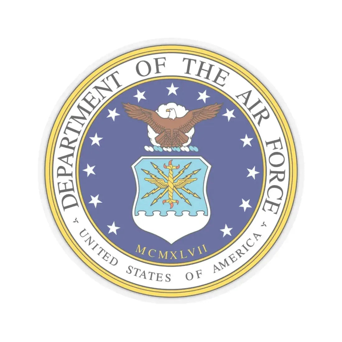 Seal of the United States Department of the Air Force - STICKER Vinyl Kiss-Cut Decal 6 Inch Transparent - The Sticker Space