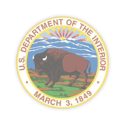 Seal of the United States Department of the Interior - STICKER Vinyl Kiss-Cut Decal 6 Inch Transparent - The Sticker Space