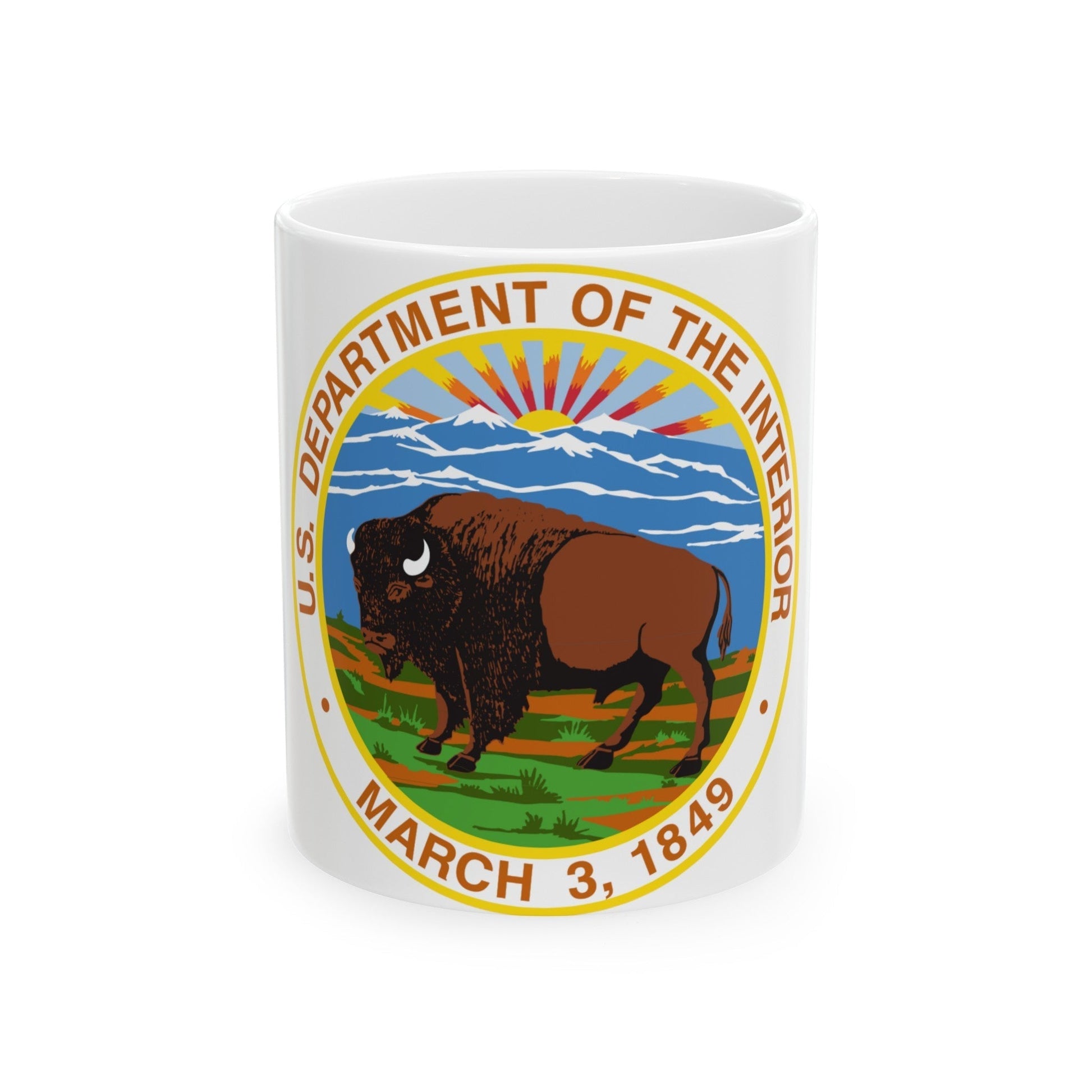 Seal of the United States Department of the Interior - White Coffee Mug-11oz-The Sticker Space