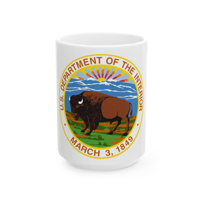 Seal of the United States Department of the Interior - White Coffee Mug-15oz-The Sticker Space