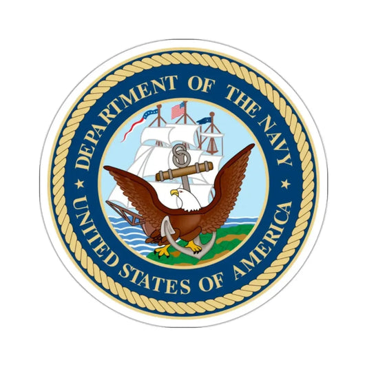 Seal of the United States Department of the Navy - STICKER Vinyl Kiss-Cut Decal 2 Inch White - The Sticker Space