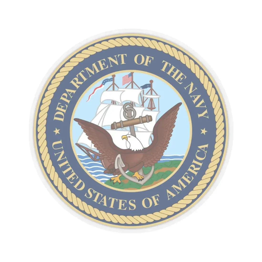 Seal of the United States Department of the Navy - STICKER Vinyl Kiss-Cut Decal 6 Inch Transparent - The Sticker Space
