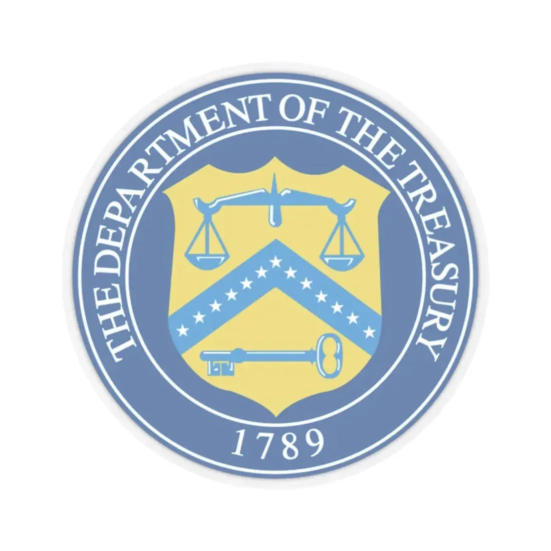 Seal of the United States Department of the Treasury - STICKER Vinyl Kiss-Cut Decal 2 Inch Transparent - The Sticker Space