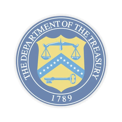 Seal of the United States Department of the Treasury - STICKER Vinyl Kiss-Cut Decal 3 Inch Transparent - The Sticker Space