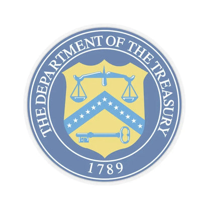 Seal of the United States Department of the Treasury - STICKER Vinyl Kiss-Cut Decal 4 Inch Transparent - The Sticker Space