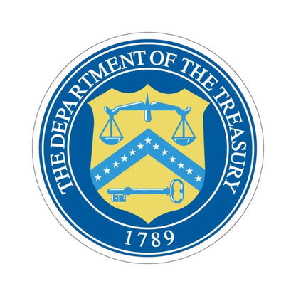 Seal of the United States Department of the Treasury - STICKER Vinyl Kiss-Cut Decal 4 Inch White - The Sticker Space