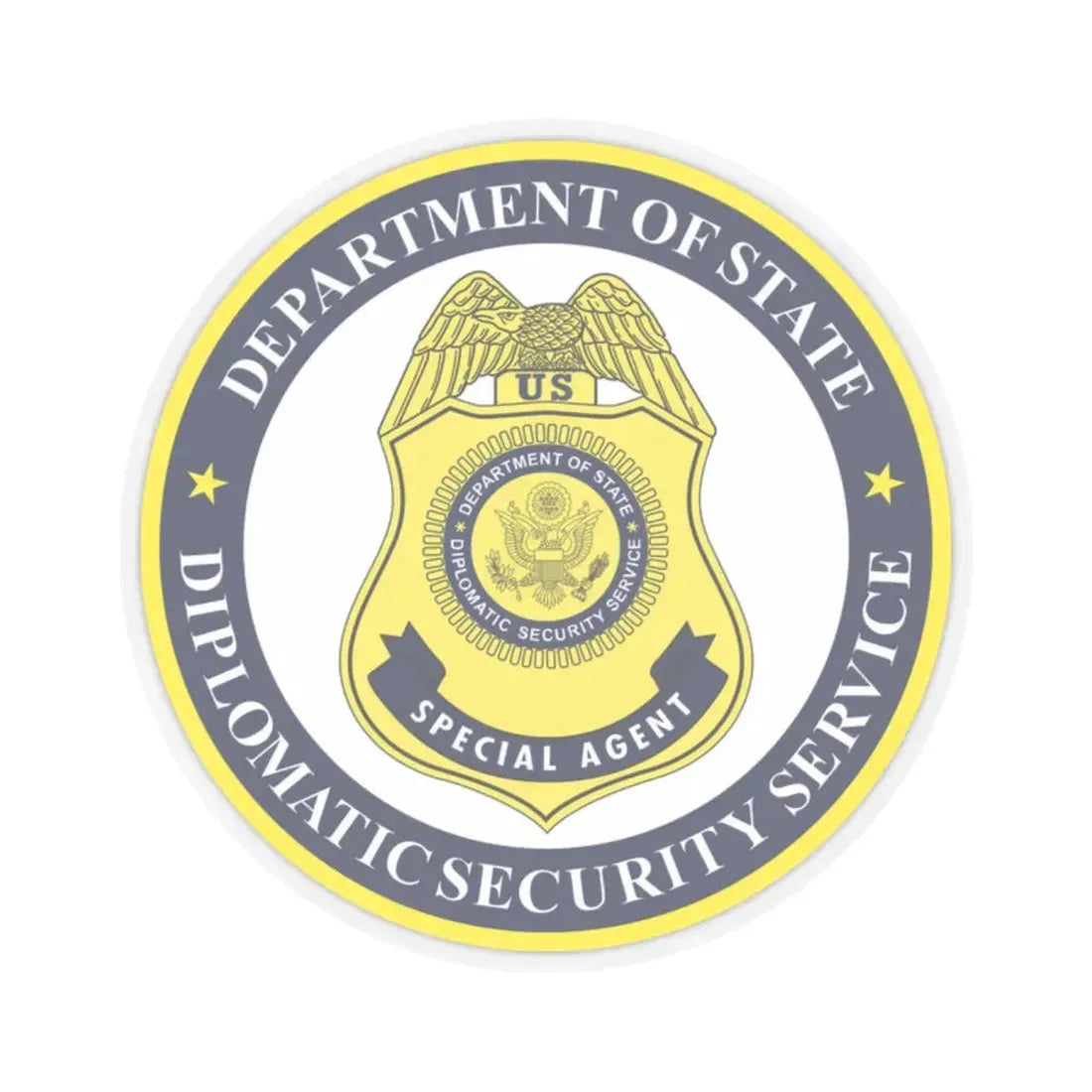 Seal of the United States Diplomatic Security Service - STICKER Vinyl Kiss-Cut Decal 2 Inch Transparent - The Sticker Space