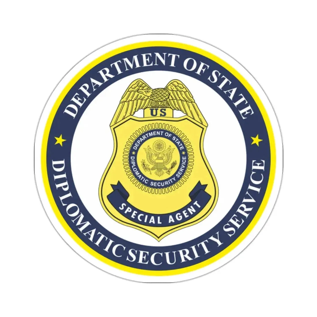 Seal of the United States Diplomatic Security Service - STICKER Vinyl Kiss-Cut Decal 2 Inch White - The Sticker Space