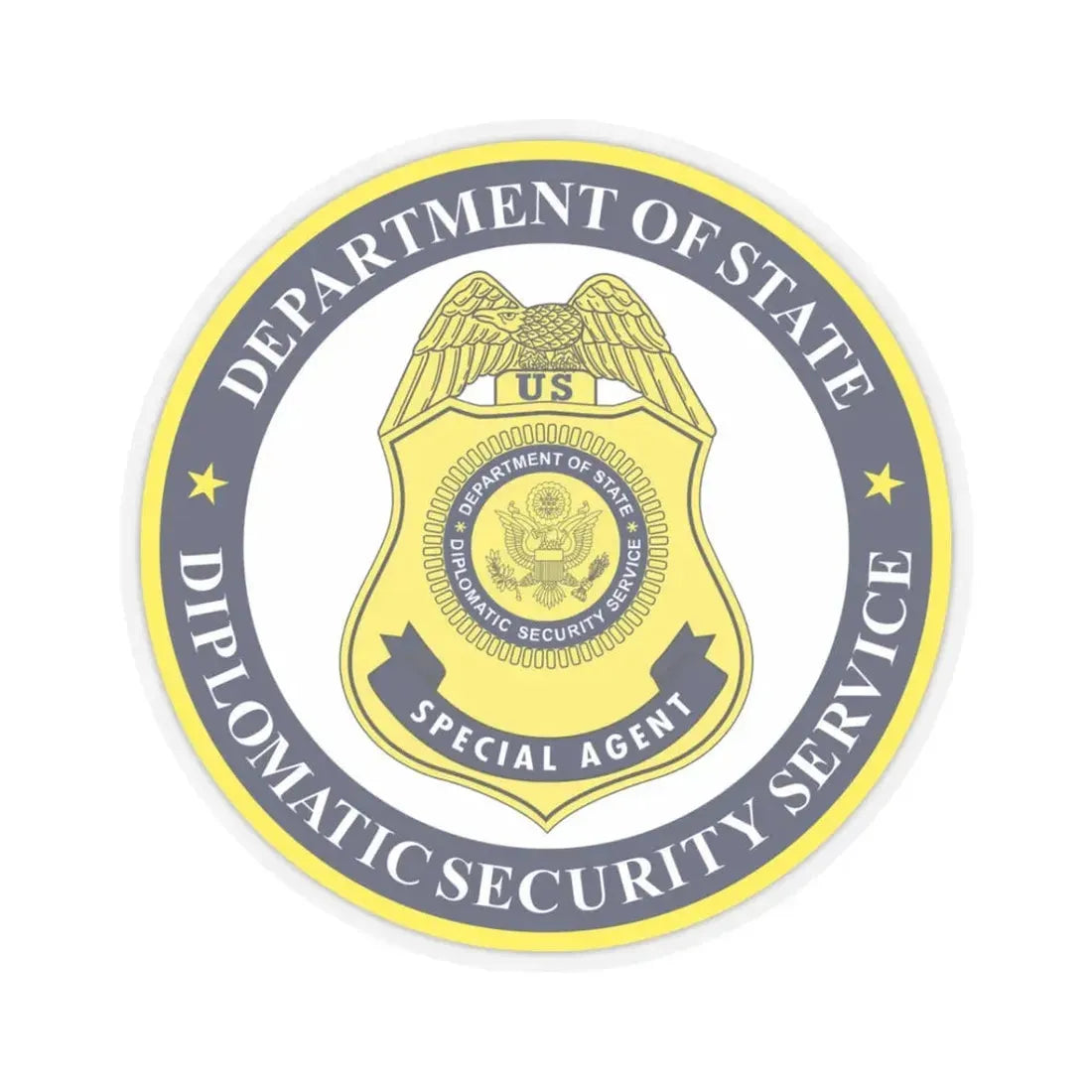 Seal of the United States Diplomatic Security Service - STICKER Vinyl Kiss-Cut Decal 3 Inch Transparent - The Sticker Space