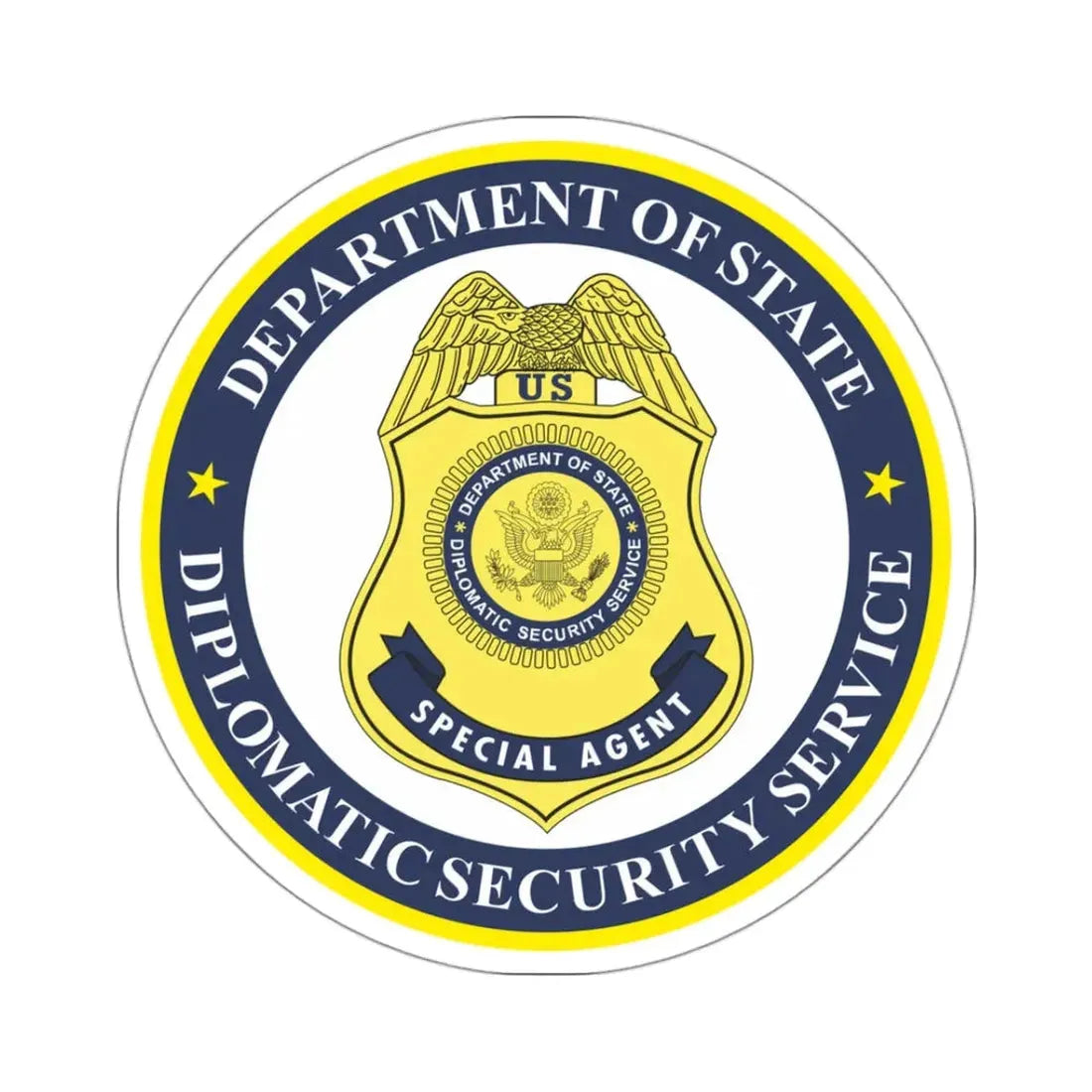 Seal of the United States Diplomatic Security Service - STICKER Vinyl Kiss-Cut Decal 3 Inch White - The Sticker Space