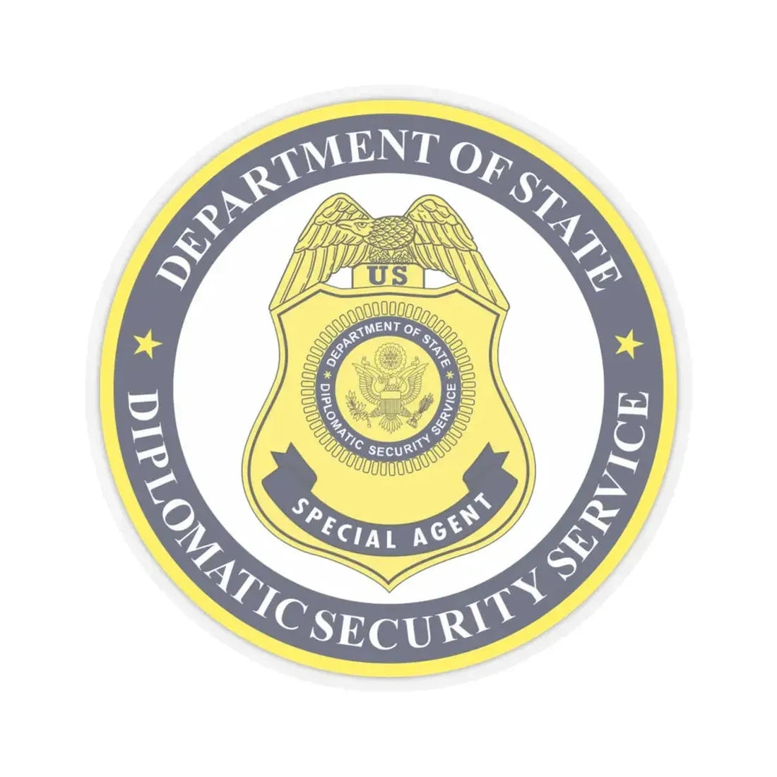 Seal of the United States Diplomatic Security Service - STICKER Vinyl Kiss-Cut Decal 4 Inch Transparent - The Sticker Space