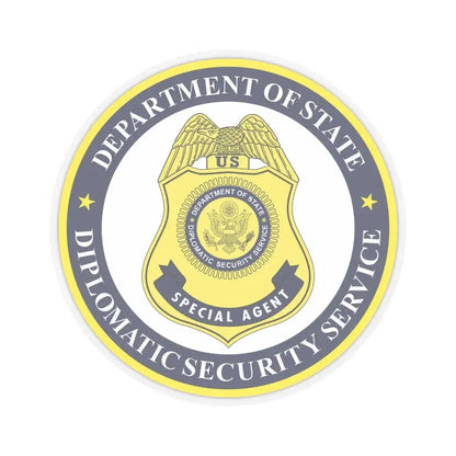 Seal of the United States Diplomatic Security Service - STICKER Vinyl Kiss-Cut Decal 4 Inch Transparent - The Sticker Space