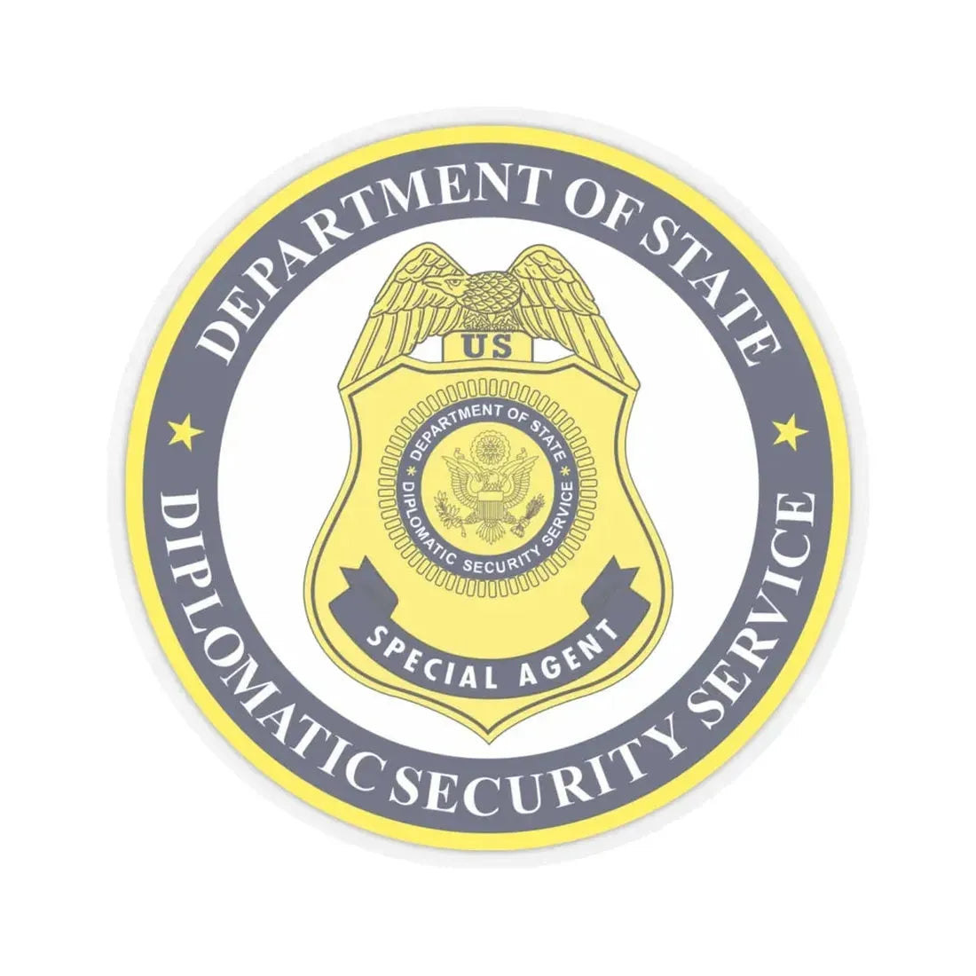 Seal of the United States Diplomatic Security Service - STICKER Vinyl Kiss-Cut Decal 6 Inch Transparent - The Sticker Space