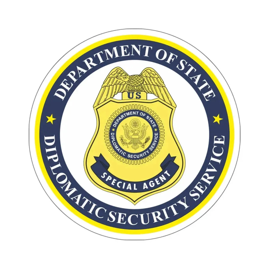 Seal of the United States Diplomatic Security Service - STICKER Vinyl Kiss-Cut Decal 6 Inch White - The Sticker Space