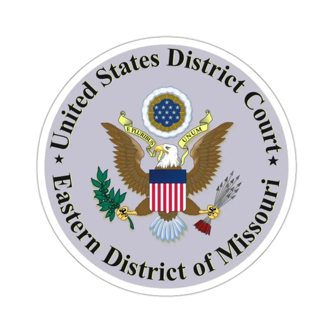 Seal of the United States District Court for the Eastern District of Missouri - STICKER Vinyl Kiss-Cut Decal 2 Inch White - The Sticker Space