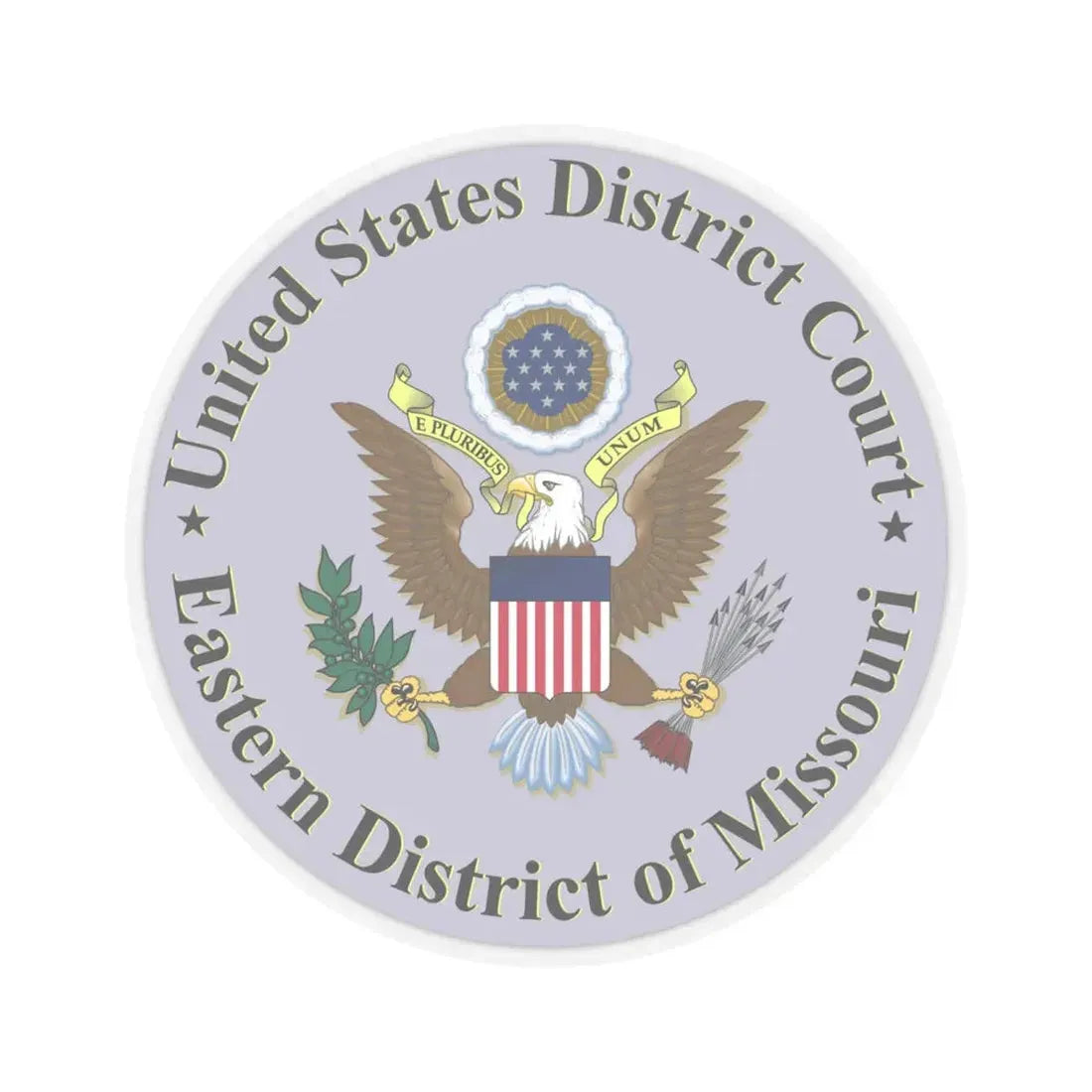 Seal of the United States District Court for the Eastern District of Missouri - STICKER Vinyl Kiss-Cut Decal 6 Inch Transparent - The Sticker Space