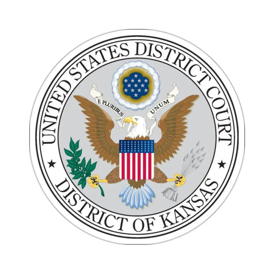 Seal of the United States District Court for the the District of Kansas - STICKER Vinyl Kiss-Cut Decal 2 Inch White - The Sticker Space