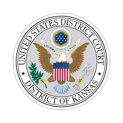 Seal of the United States District Court for the the District of Kansas - STICKER Vinyl Kiss-Cut Decal 3 Inch White - The Sticker Space