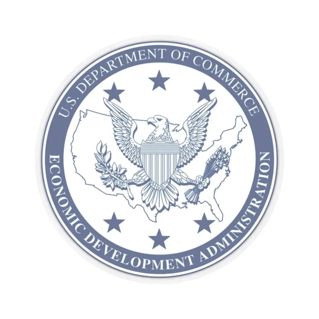 Seal of the United States Economic Development Administration - STICKER Vinyl Kiss-Cut Decal 2 Inch Transparent - The Sticker Space