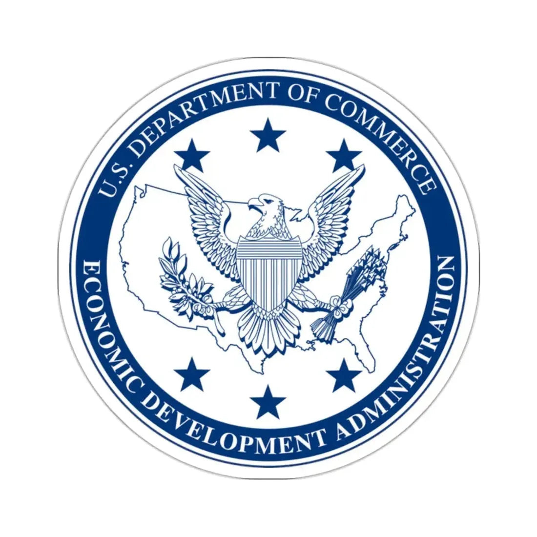 Seal of the United States Economic Development Administration - STICKER Vinyl Kiss-Cut Decal 2 Inch White - The Sticker Space