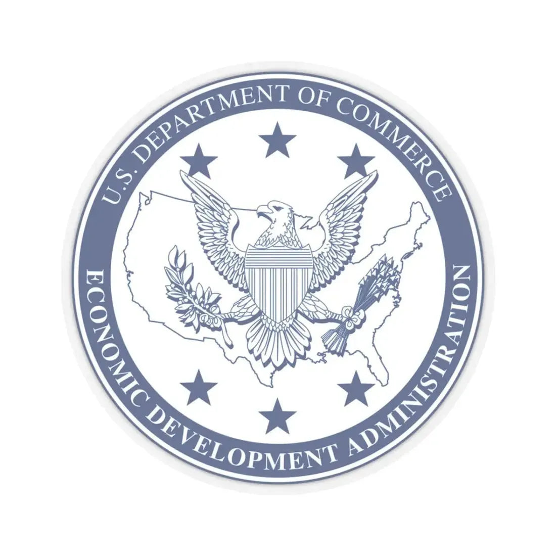 Seal of the United States Economic Development Administration - STICKER Vinyl Kiss-Cut Decal 3 Inch Transparent - The Sticker Space
