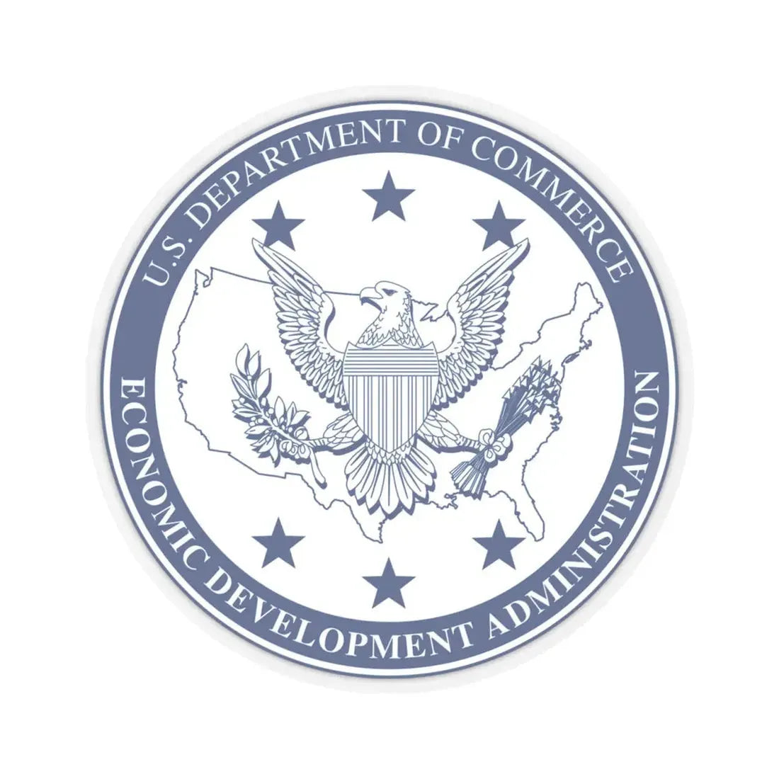 Seal of the United States Economic Development Administration - STICKER Vinyl Kiss-Cut Decal 4 Inch Transparent - The Sticker Space