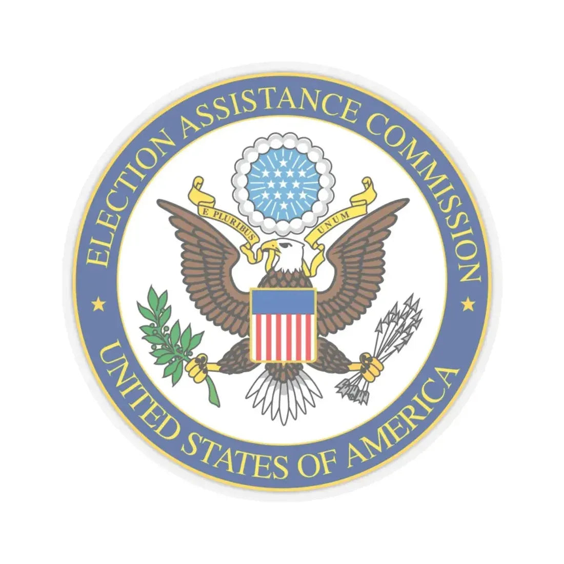Seal of the United States Election Assistance Commission - STICKER Vinyl Kiss-Cut Decal 4 Inch Transparent - The Sticker Space