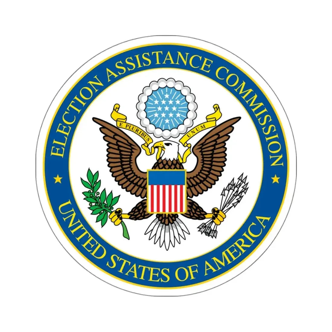 Seal of the United States Election Assistance Commission - STICKER Vinyl Kiss-Cut Decal 4 Inch White - The Sticker Space