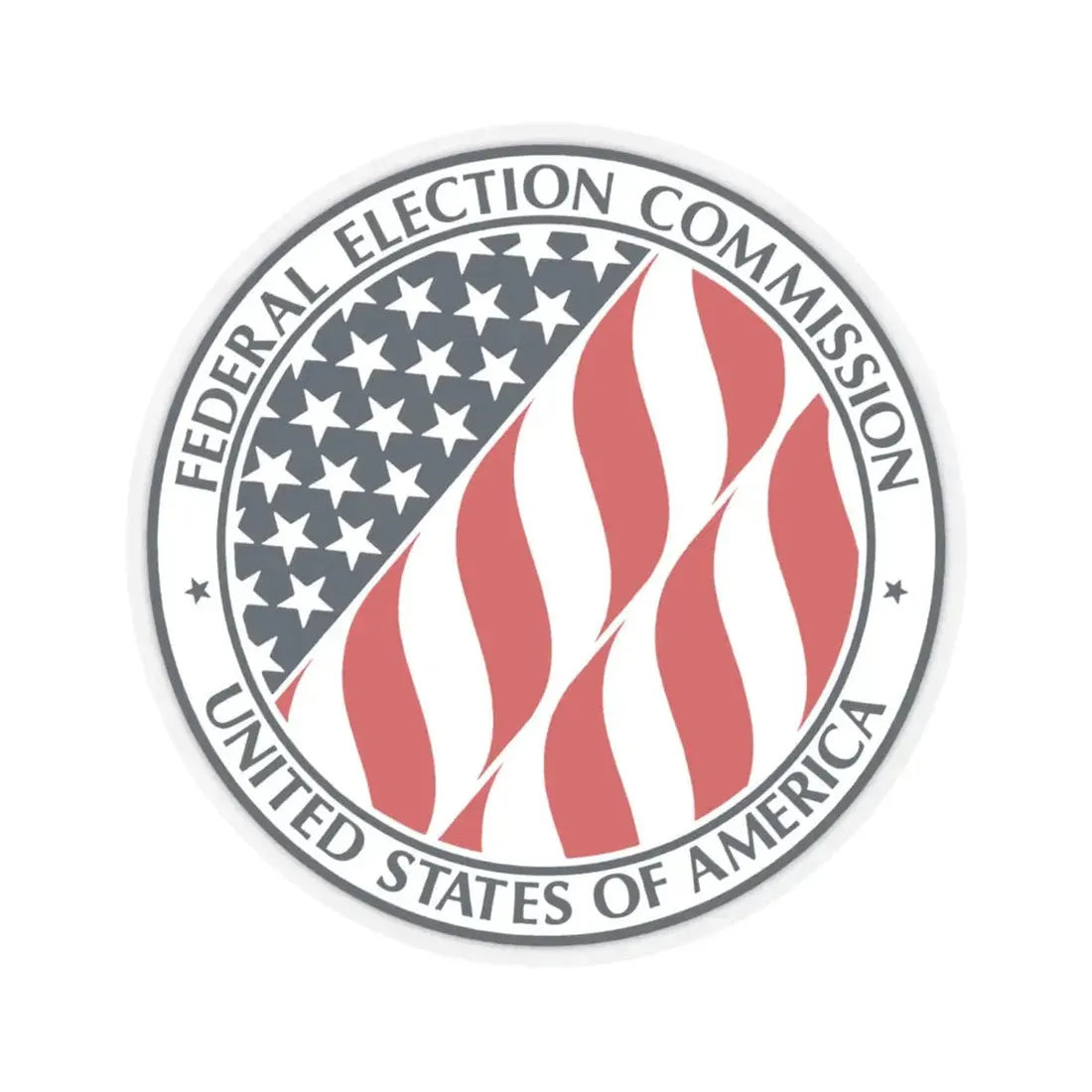 Seal of the United States Federal Election Commission - STICKER Vinyl Kiss-Cut Decal 6 Inch Transparent - The Sticker Space