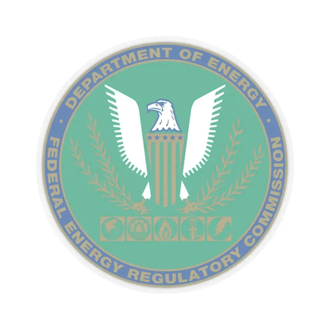 Seal of the United States Federal Energy Regulatory Commission - STICKER Vinyl Kiss-Cut Decal 2 Inch Transparent - The Sticker Space