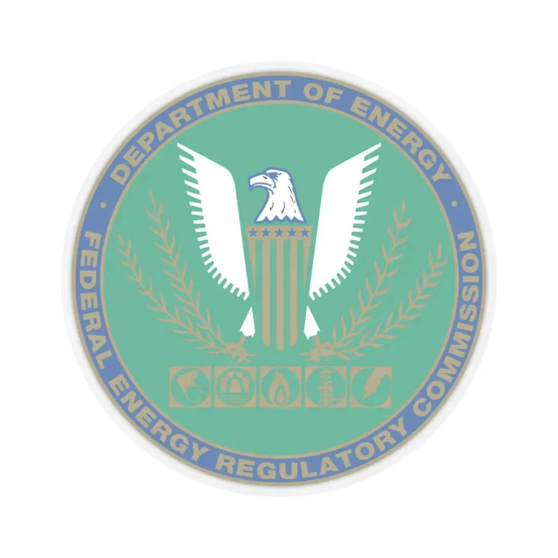 Seal of the United States Federal Energy Regulatory Commission - STICKER Vinyl Kiss-Cut Decal 4 Inch Transparent - The Sticker Space