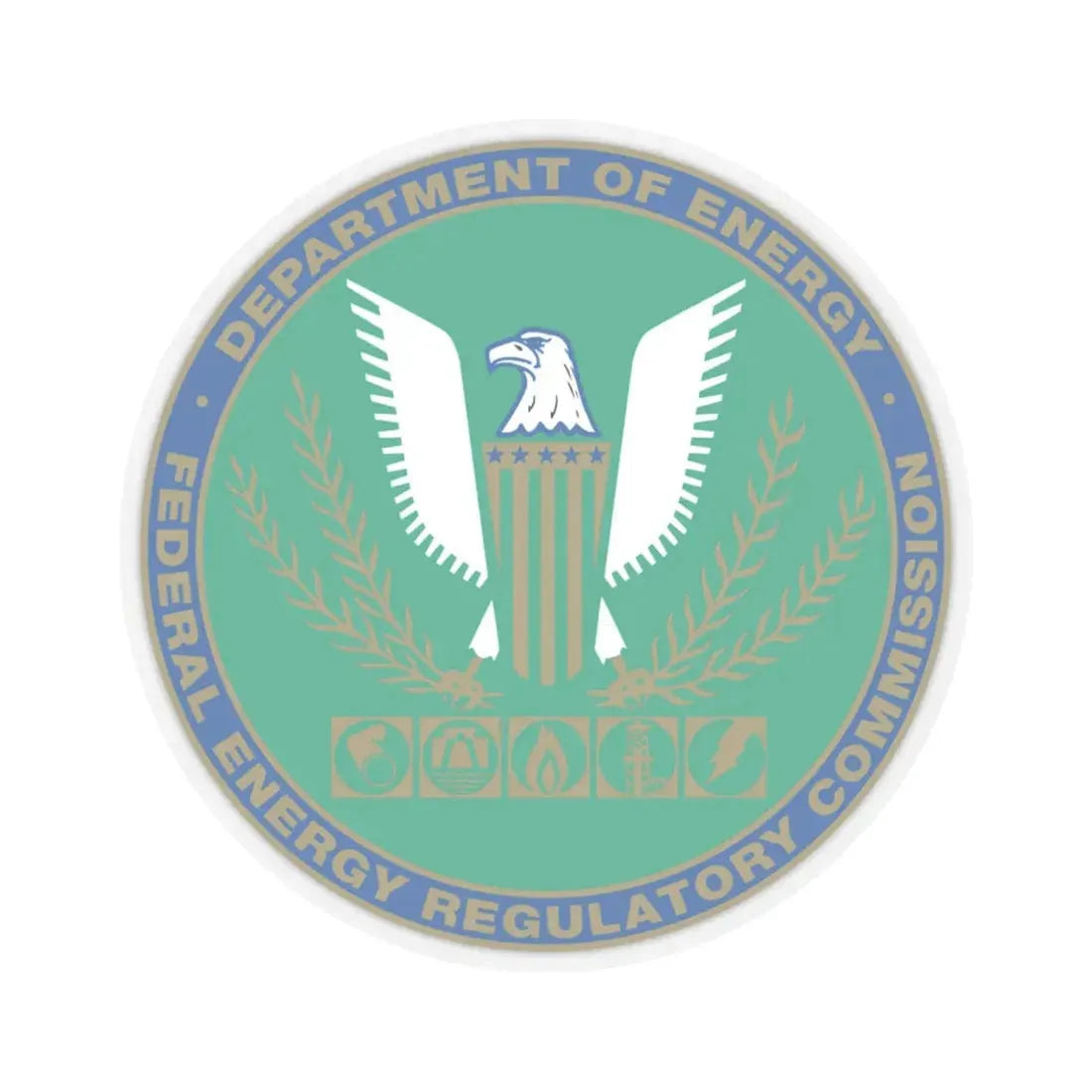 Seal of the United States Federal Energy Regulatory Commission - STICKER Vinyl Kiss-Cut Decal 6 Inch Transparent - The Sticker Space