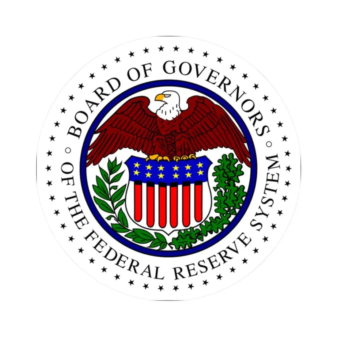 Seal of the United States Federal Reserve Board (United States) STICKER Vinyl Kiss-Cut Decal 2 Inch White - The Sticker Space