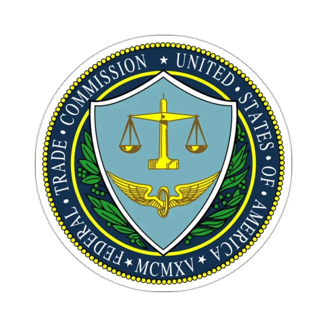 Seal of the United States Federal Trade Commission - STICKER Vinyl Kiss-Cut Decal 2 Inch White - The Sticker Space