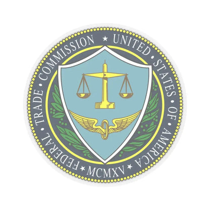 Seal of the United States Federal Trade Commission - STICKER Vinyl Kiss-Cut Decal 3 Inch Transparent - The Sticker Space