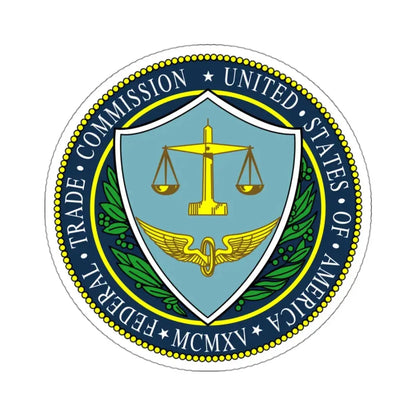 Seal of the United States Federal Trade Commission - STICKER Vinyl Kiss-Cut Decal 3 Inch White - The Sticker Space