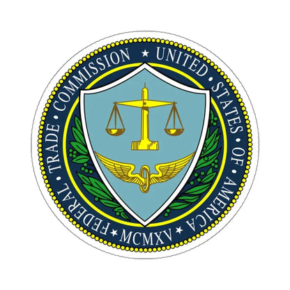 Seal of the United States Federal Trade Commission - STICKER Vinyl Kiss-Cut Decal 4 Inch White - The Sticker Space
