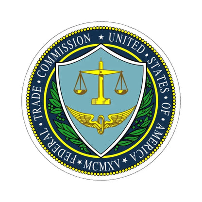 Seal of the United States Federal Trade Commission - STICKER Vinyl Kiss-Cut Decal 6 Inch White - The Sticker Space