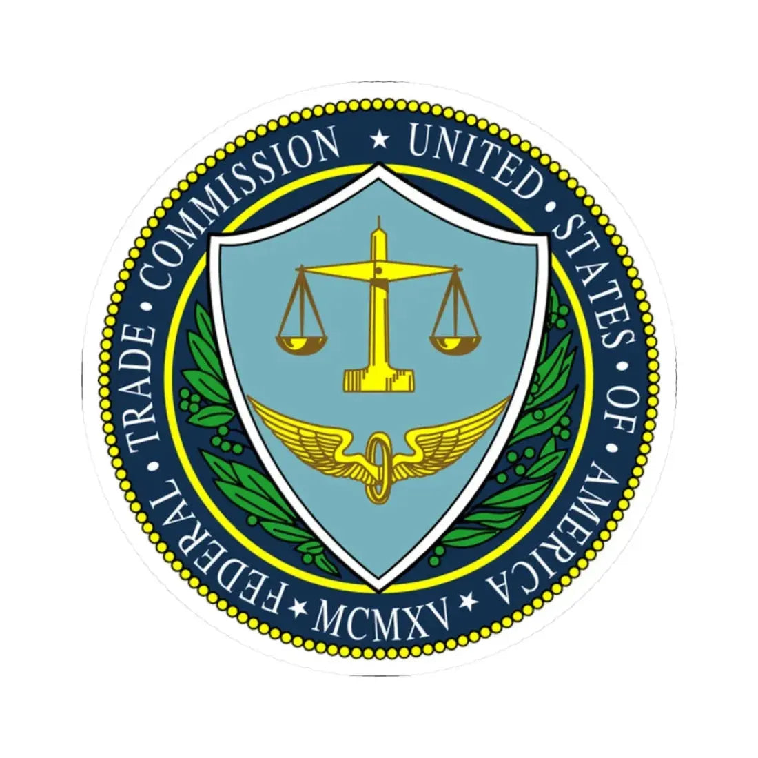Seal of the United States Federal Trade Commission (United States) STICKER Vinyl Kiss-Cut Decal 2 Inch White - The Sticker Space