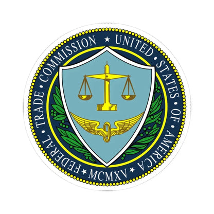 Seal of the United States Federal Trade Commission (United States) STICKER Vinyl Kiss-Cut Decal 3 Inch White - The Sticker Space