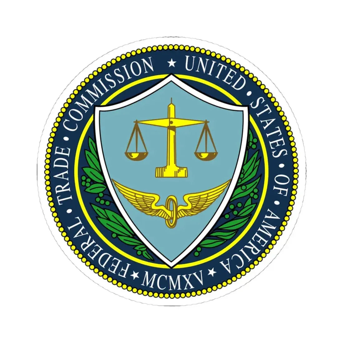 Seal of the United States Federal Trade Commission (United States) STICKER Vinyl Kiss-Cut Decal 4 Inch White - The Sticker Space